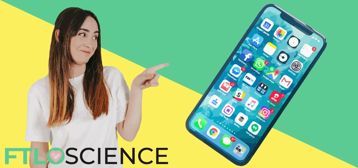 woman pointing at smartphone touchscreen ftloscience post
