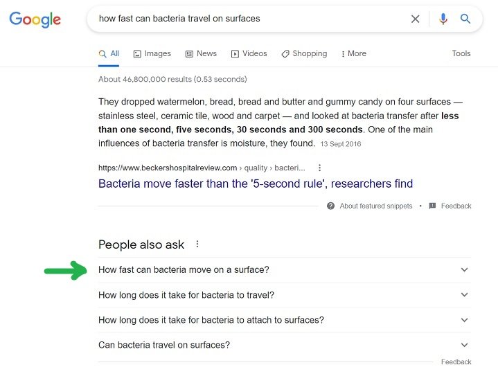 google results example