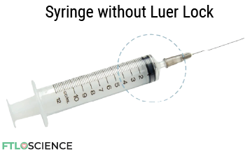 syringe without luer lock unsafe for some chemicals